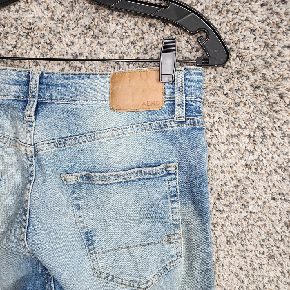 Aeropostale Jeans Mens 27x28 Athletic Skinny Denim Blue 5‎ Pocket Casual